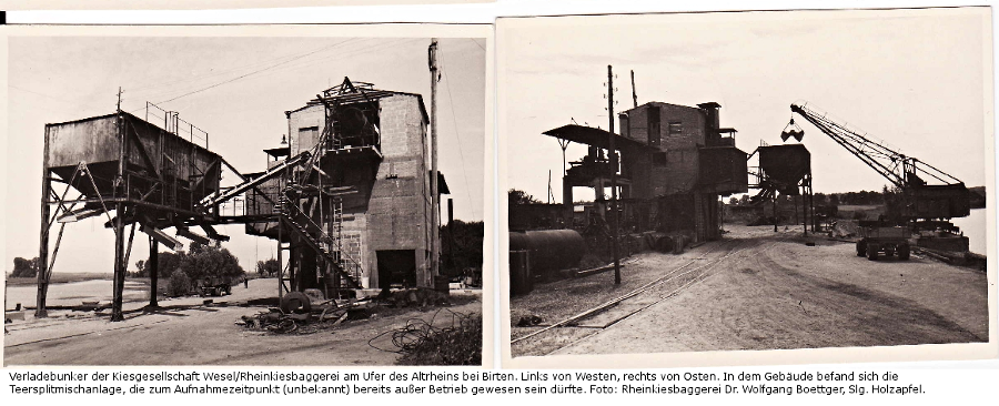 Verladeanlage Kiesgesellschaft Wesel/Rheinkiesbaggerei am Altrhein bei Birten