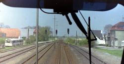 Xanten, Mai 1986. Blick auf die Ausfahrt Richtung Marienbaum/Kleve